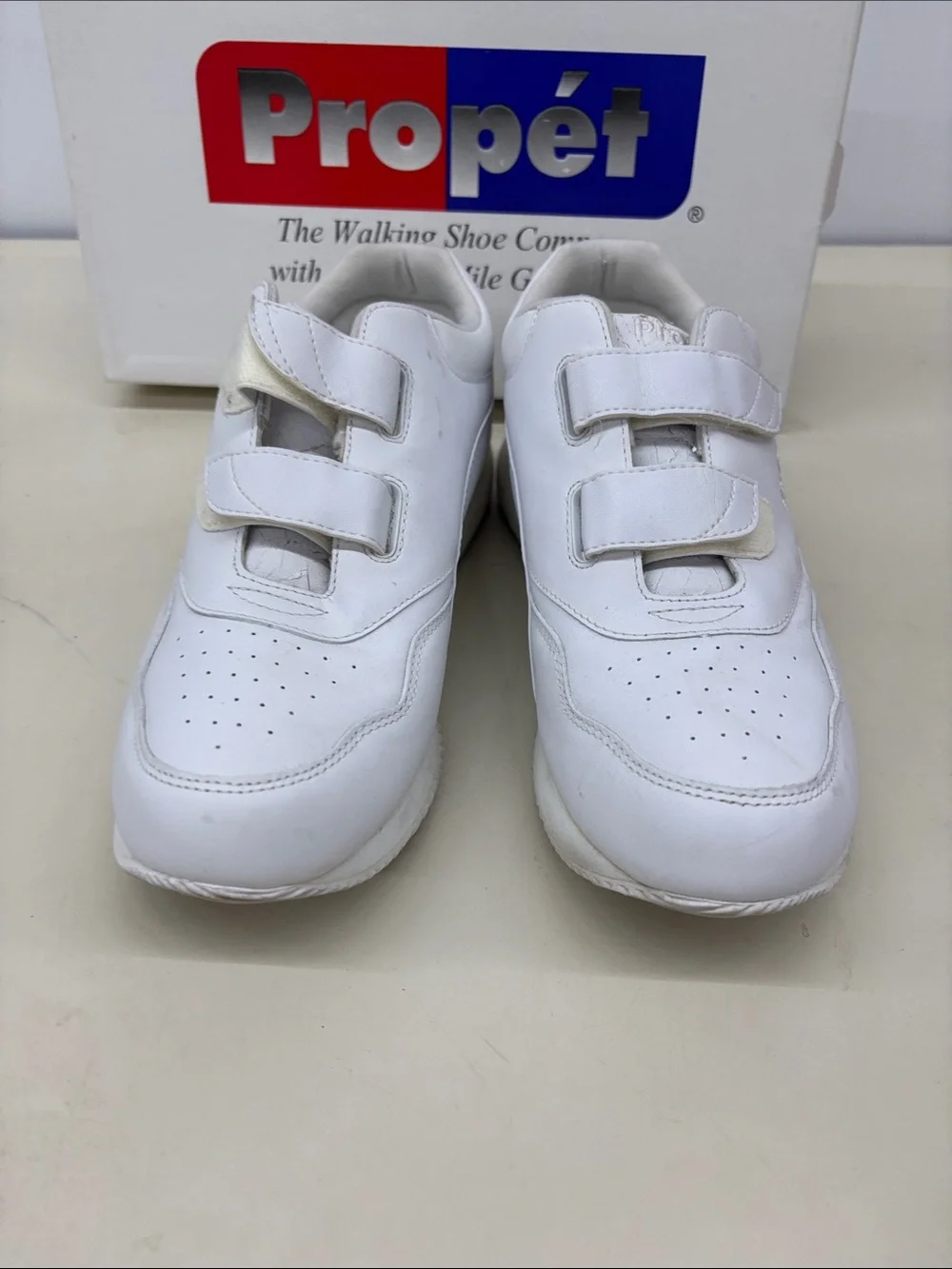 Propet Men’s White Velcro Sneakers